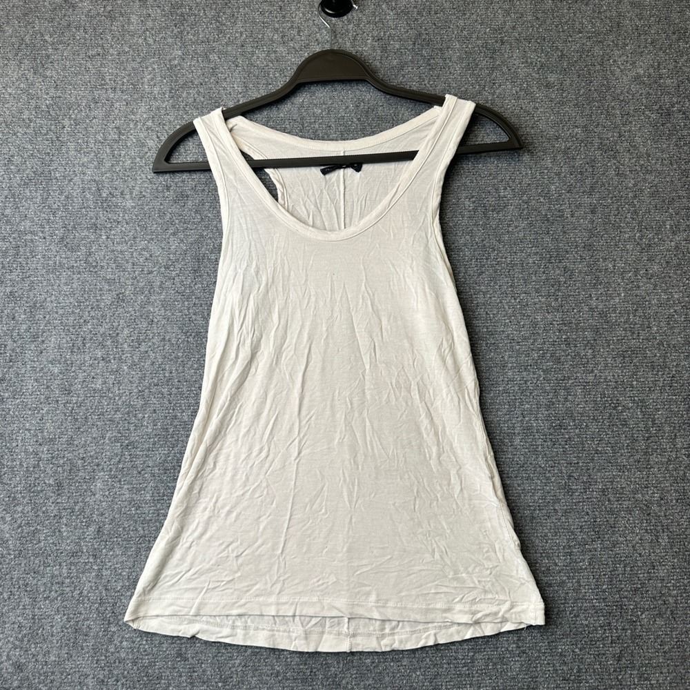Rag & Bone Tank Top Womens Small White Racerback Rayon Jersey Knit Casual Basic